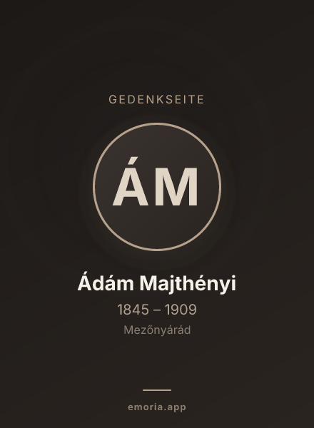 Gedenkportrait von Ádám Majthényi