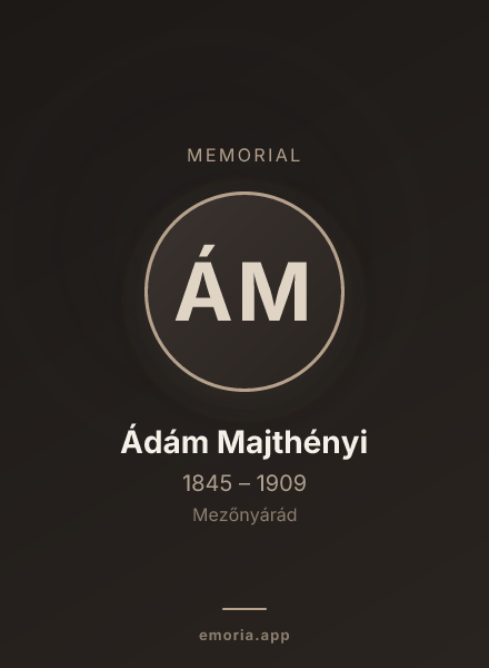 Memorial portrait of Ádám Majthényi