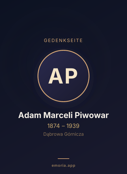 Gedenkportrait von Adam Marceli Piwowar