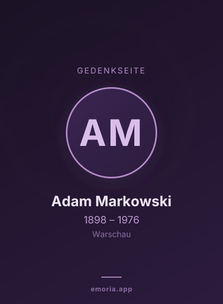 Gedenkportrait von Adam Markowski