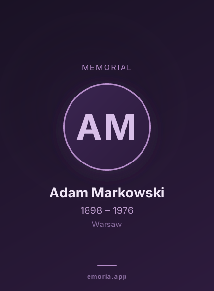 Memorial portrait of Adam Markowski