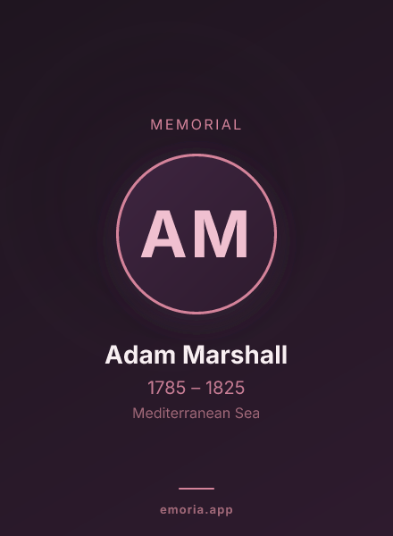 Memorial portrait of Adam Marshall
