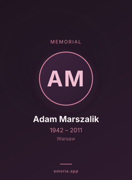 Memorial portrait of Adam Marszalik