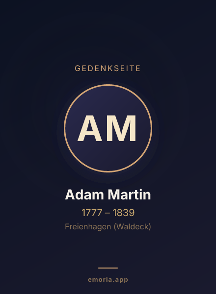 Gedenkportrait von Adam Martin
