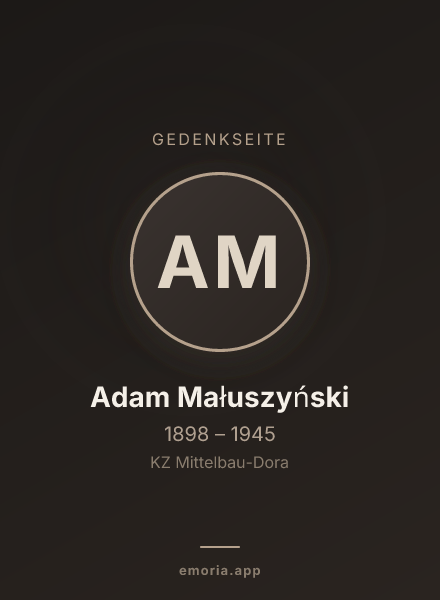 Gedenkportrait von Adam Małuszyński