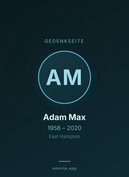 Gedenkportrait von Adam Max