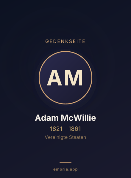 Gedenkportrait von Adam McWillie