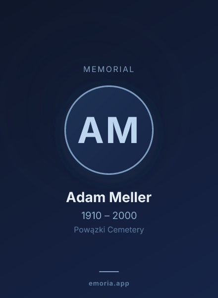Memorial portrait of Adam Meller
