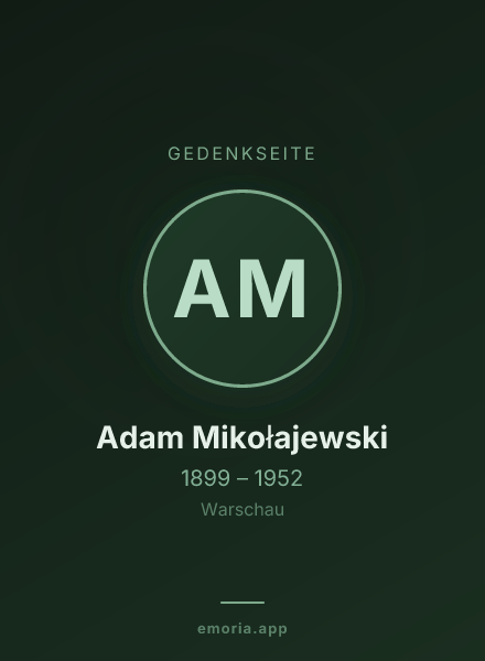 Gedenkportrait von Adam Mikołajewski