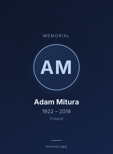 Memorial portrait of Adam Mitura