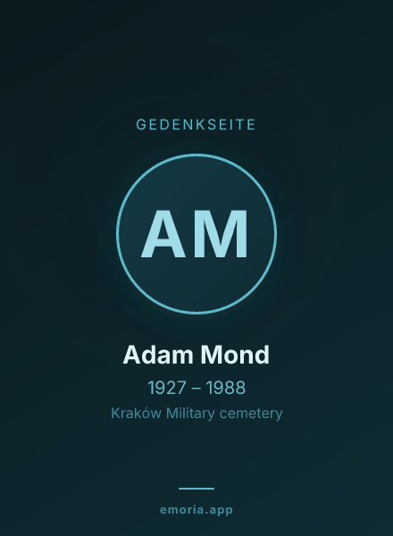 Gedenkportrait von Adam Mond