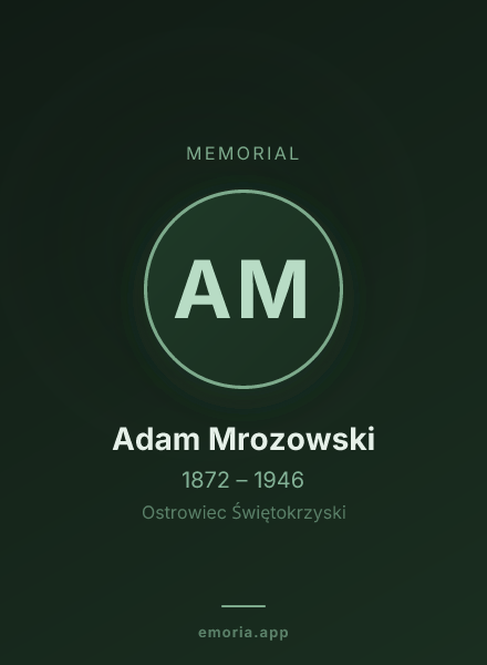 Memorial portrait of Adam Mrozowski