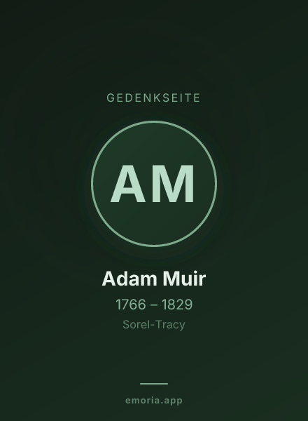 Gedenkportrait von Adam Muir