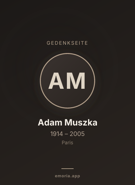 Gedenkportrait von Adam Muszka