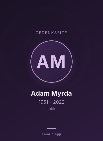 Gedenkportrait von Adam Myrda
