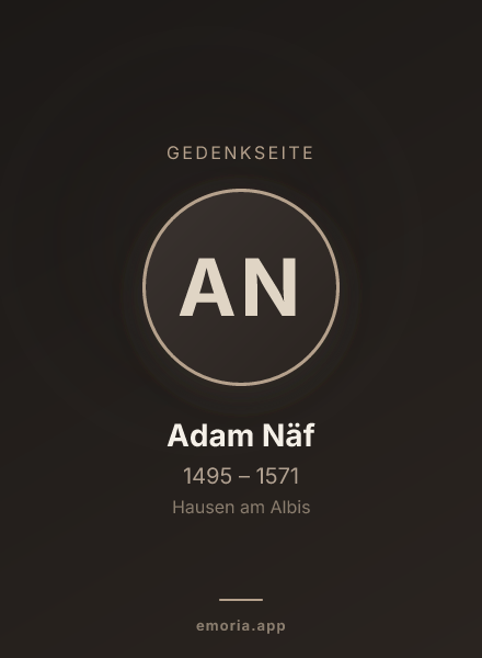 Gedenkportrait von Adam Näf
