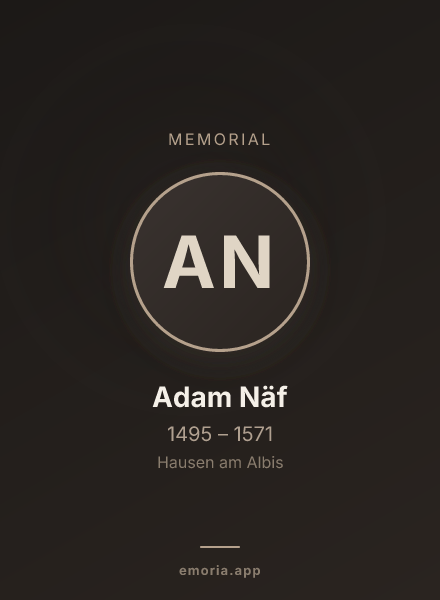 Memorial portrait of Adam Näf