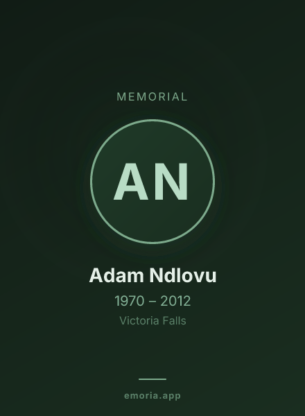 Memorial portrait of Adam Ndlovu