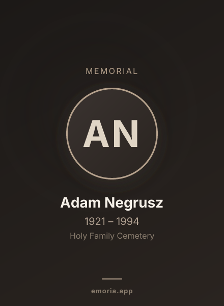 Memorial portrait of Adam Negrusz