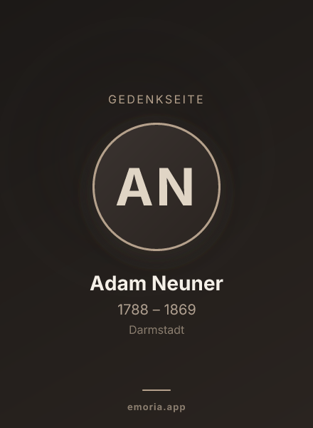 Gedenkportrait von Adam Neuner