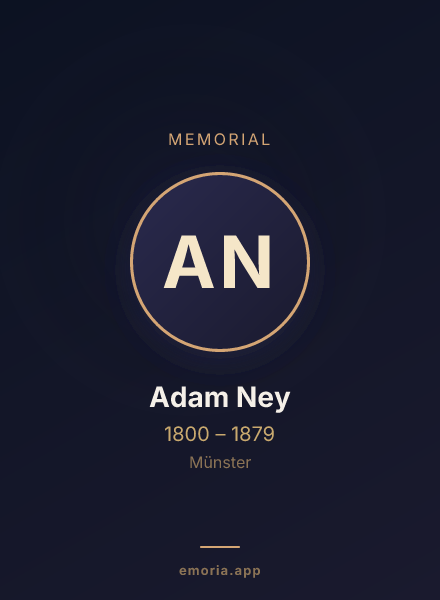 Memorial portrait of Adam Ney