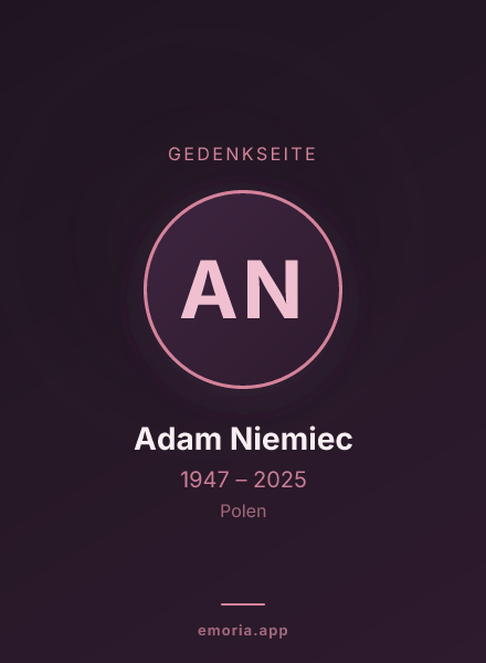 Gedenkportrait von Adam Niemiec