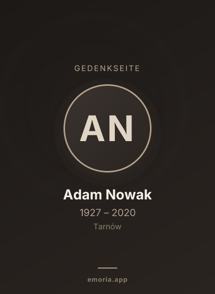 Gedenkportrait von Adam Nowak