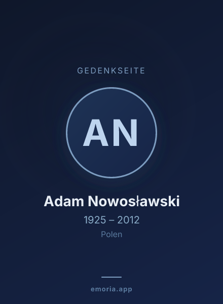 Gedenkportrait von Adam Nowosławski