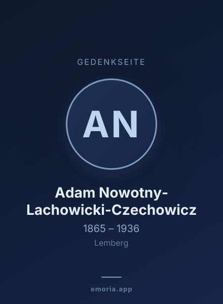 Gedenkportrait von Adam Nowotny-Lachowicki-Czechowicz