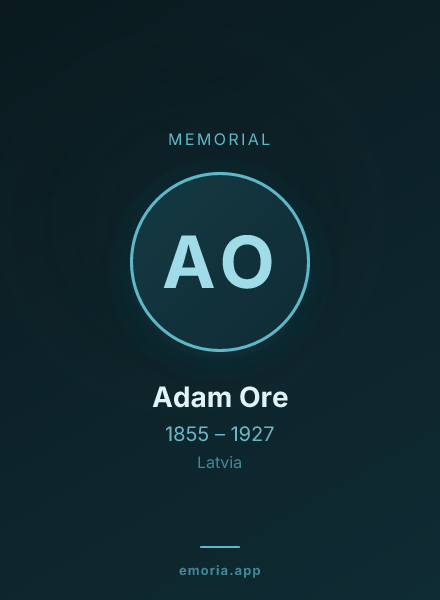 Memorial portrait of Adam Ore