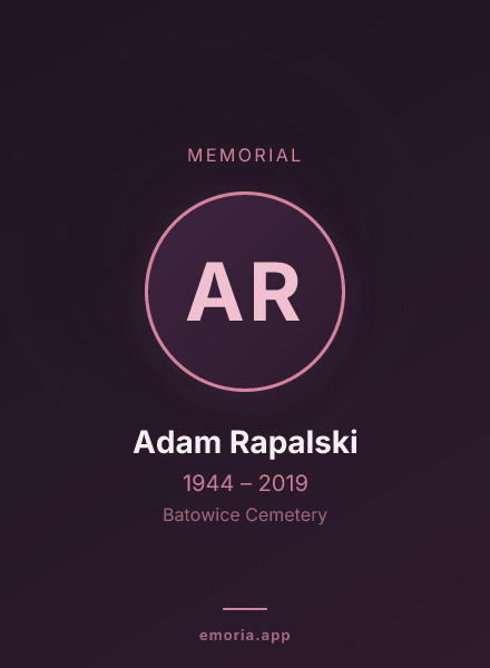 Memorial portrait of Adam Rapalski