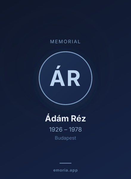 Memorial portrait of Ádám Réz