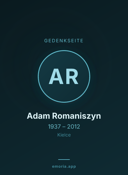Gedenkportrait von Adam Romaniszyn