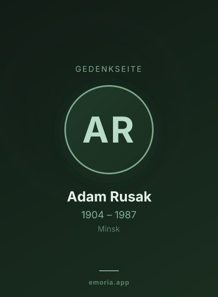 Gedenkportrait von Adam Rusak