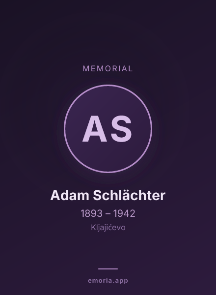 Memorial portrait of Adam Schlächter