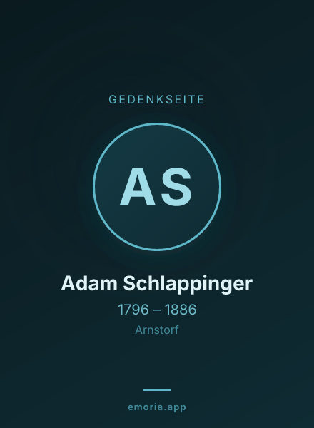 Gedenkportrait von Adam Schlappinger