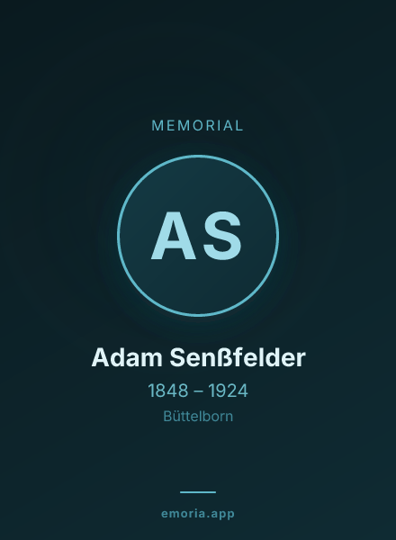 Memorial portrait of Adam Senßfelder