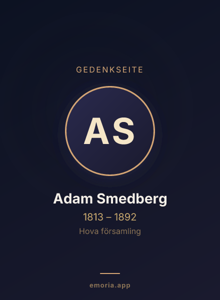 Gedenkportrait von Adam Smedberg
