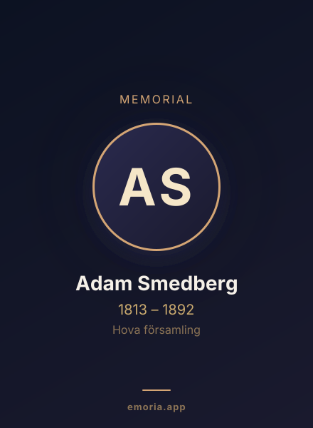 Memorial portrait of Adam Smedberg