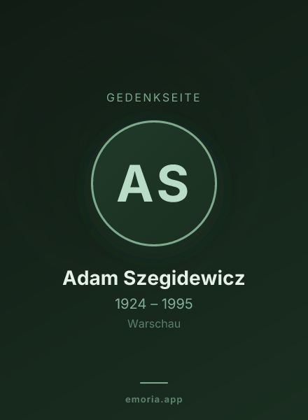 Gedenkportrait von Adam Szegidewicz