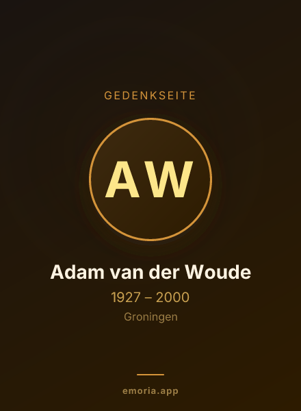 Gedenkportrait von Adam van der Woude