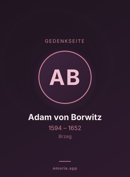 Gedenkportrait von Adam von Borwitz