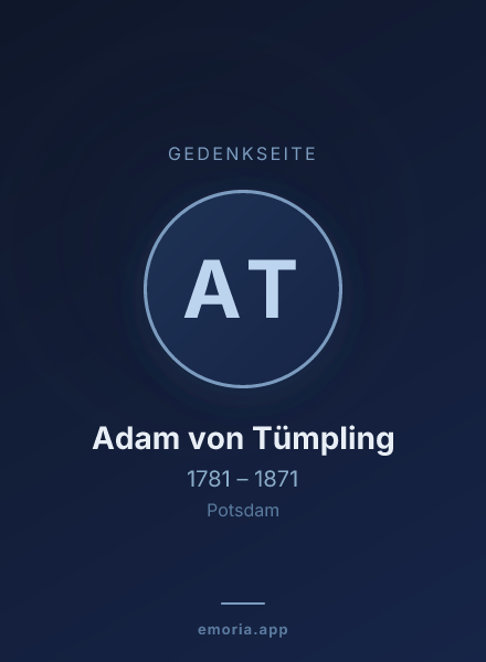 Gedenkportrait von Adam von Tümpling