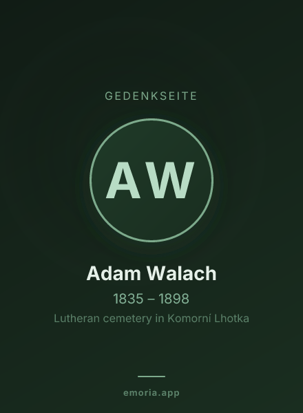 Gedenkportrait von Adam Walach