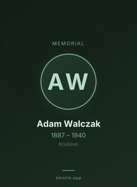 Memorial portrait of Adam Walczak