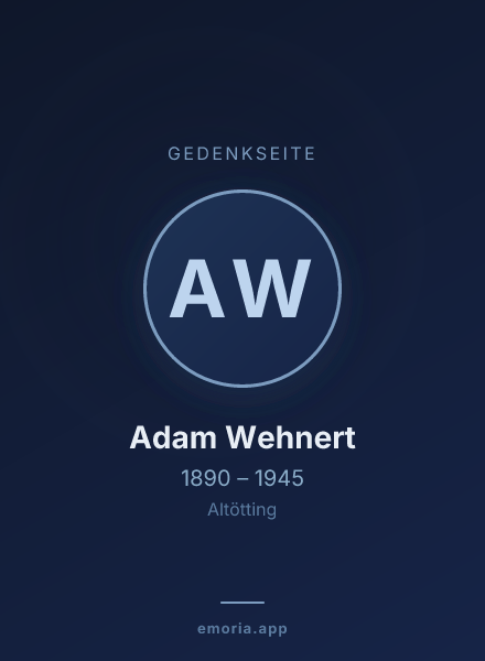 Gedenkportrait von Adam Wehnert