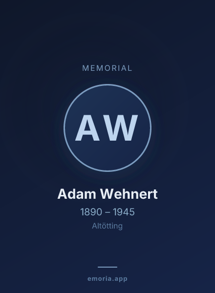 Memorial portrait of Adam Wehnert