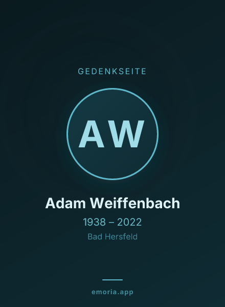 Gedenkportrait von Adam Weiffenbach