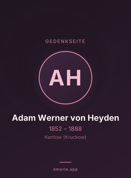 Gedenkportrait von Adam Werner von Heyden