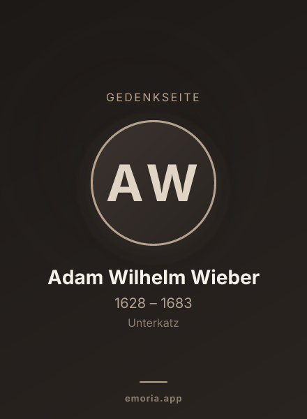 Gedenkportrait von Adam Wilhelm Wieber